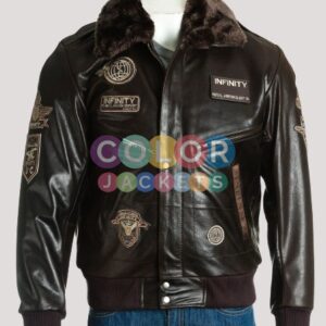 Leather Jacket With Patches