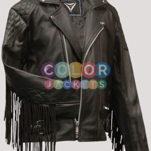 Leather Jacket With Tassels