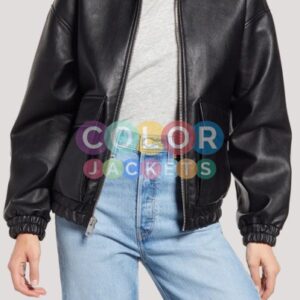 Levis Black Bomber Faux Leather Jacket