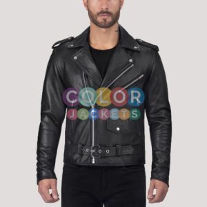 Mens Leather Motorcycle Jacket