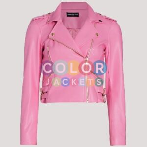 Pink Leather Jacket Women