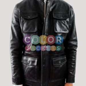 Ruskin Field Black Leather Jacket