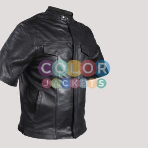 Short Sleeve Leather Jacket