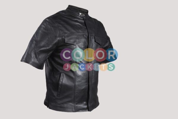 Short Sleeve Leather Jacket