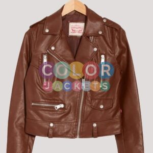 Womens Faux Leather Moto Jacket