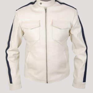 Mens White Leather Jacket