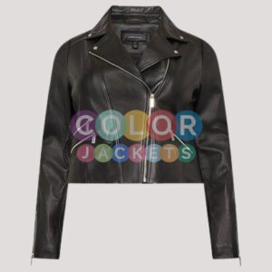 Plus Size Black Leather Jacket