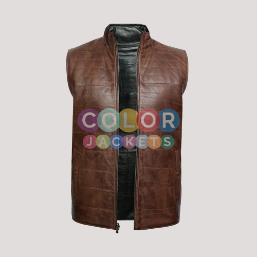 Sleeveless Leather Jacket - Color Jackets