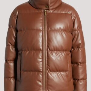 Vegan Leather Puffer Jacket