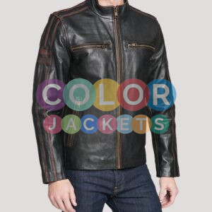 Black Rivet Leather Jacket Mens