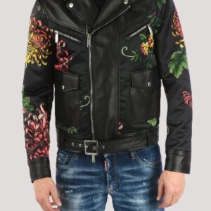 Floral Leather Jacket