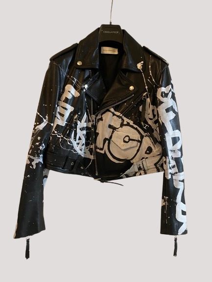 Graffiti Leather Jacket Color Jackets 