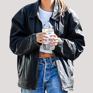 Hailey Bieber Leather Jacket