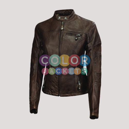 Leather Motorcycle Women's Jacket - Color Jackets