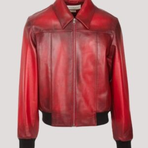 Men Red Leather Jacket