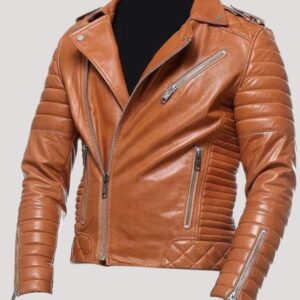 Mens Light Brown Leather Jacket