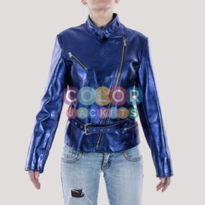 Metallic Leather Jacket