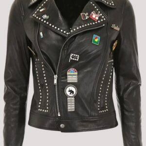 Pins On Leather Jacket