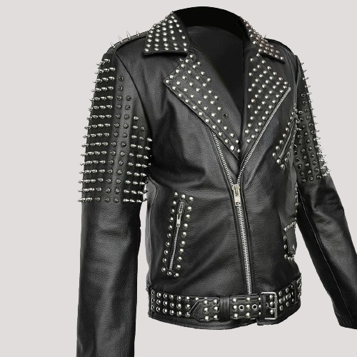 Spiked Leather Jacket Men - Color Jackets