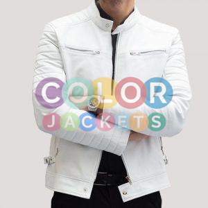 White Leather Mens Jacket