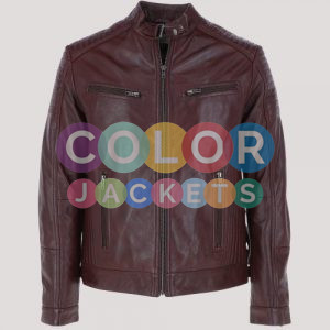 Burgundy Leather Jacket Men