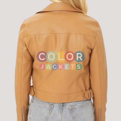 Women’s Slimfit Moto Leather Jacket - Image 2