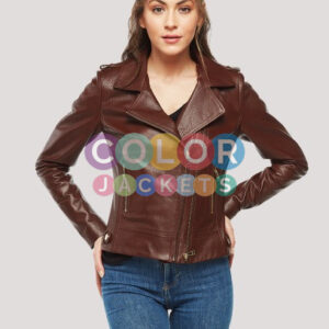 Dark Brown Leather Jacket Womens