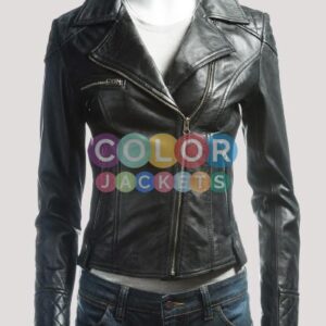 Fitted Leather Jacket Womens