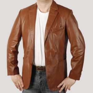 Man Leather Blazer Jacket