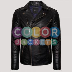 Mens Leather Moto Jacket