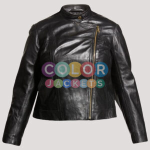 Plus Size Leather Motorcycle Jacket