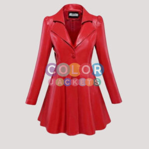 Red Long Leather Jacket