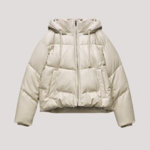 Zara Leather Puffer Jacket