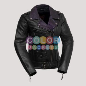 Black Leather Moto Jacket Women's