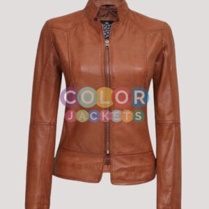 Brown Leather Jacket Women