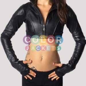 Crop Top Leather Jacket