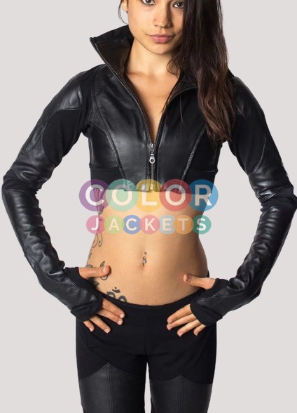 Crop Top Leather Jacket