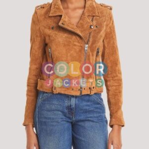 Suede Leather Jacket Womens