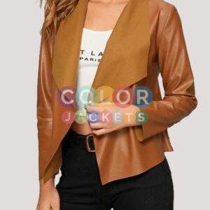 Womens Leather Tan Jacket