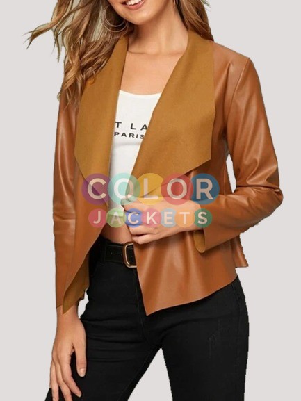 Womens Leather Tan Jacket