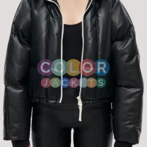 Clara Leather Puffer Jacket