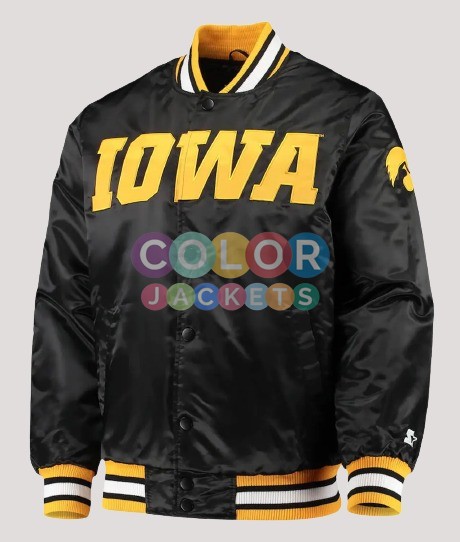 University Of Lowa Hawkeyes Starter O-Line Varsity Jacket - Image 2