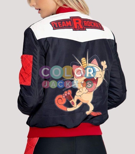 Womens Team Rocket Bomber Polyester Jacket - Image 3