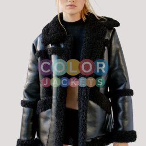 Uo Willa Faux Leather Sherpa Jacket