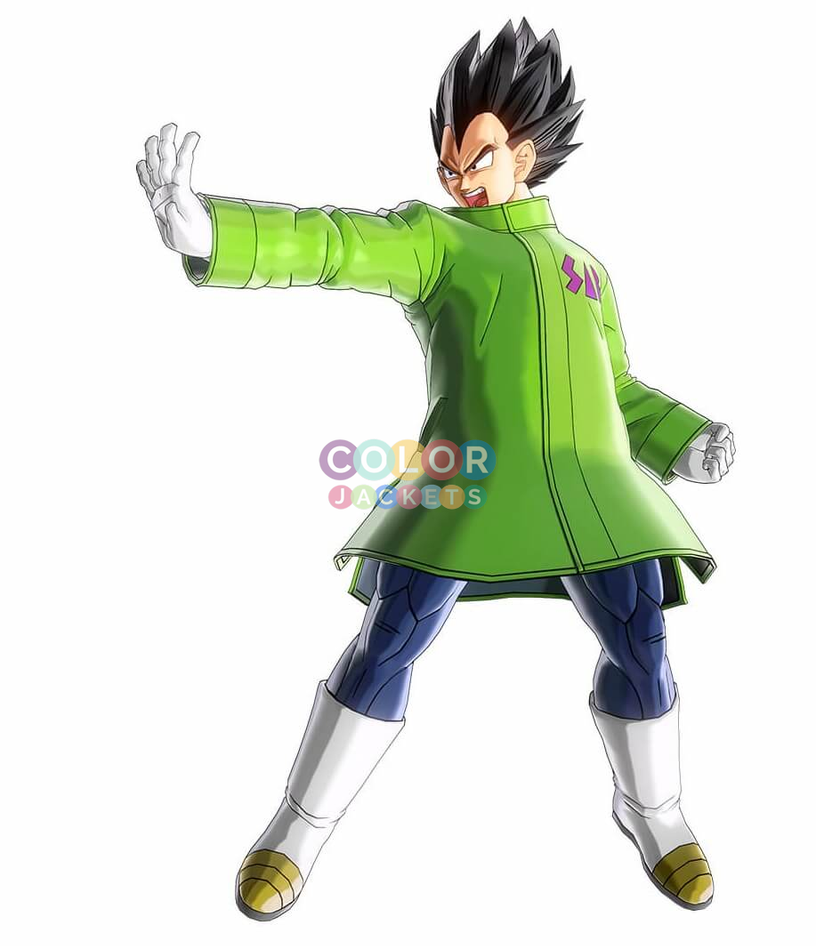 Vegeta Dragon Ball Super Broly SAB Green Leather Coat - Image 4