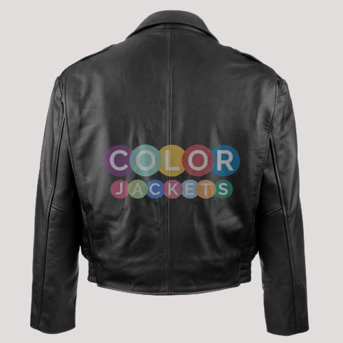 Mens Chicago Cowhide Leather Police Jacket - Image 3