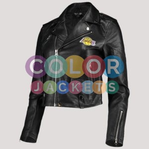 Lakers Wild Collective Black Leather Jacket