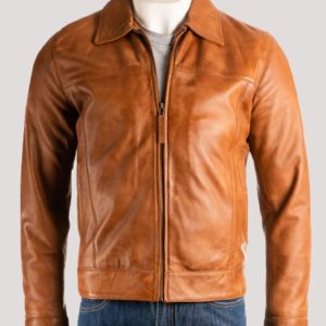 Tan Mens Leather Jacket