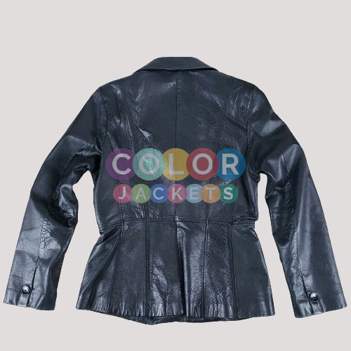 Women's Wilsons Pelle Studio Black 2 Button Leather Jacket - Image 2