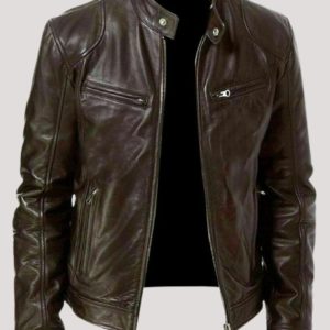 Cognac Leather Jacket Mens